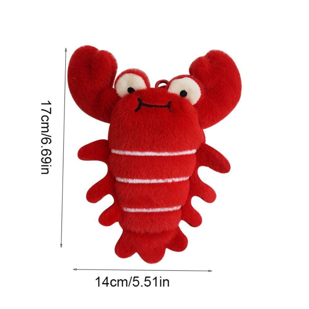 Lobster Plush Doll Keychain Fluffy Animal Bag Pendant Cute Ocean Animal Coin Purse  Birthday Gift
