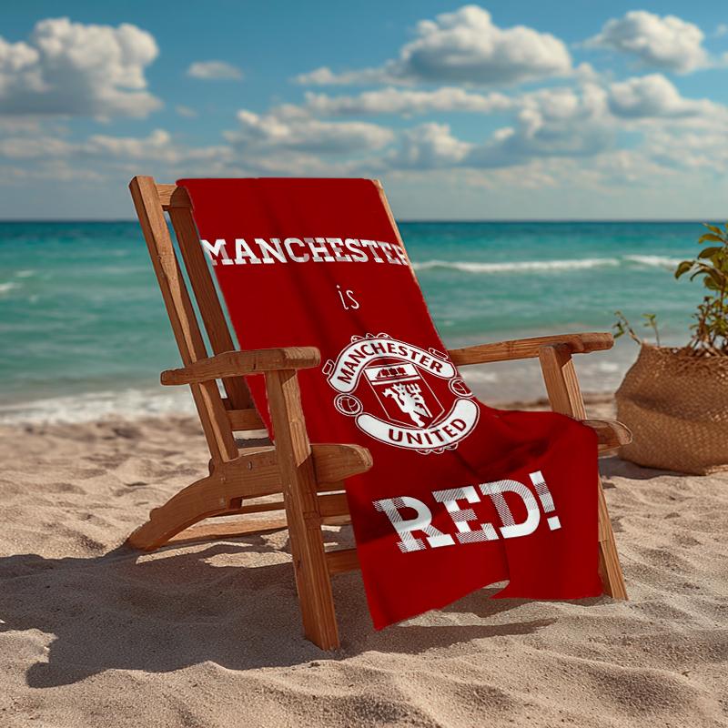 Ultra-Soft Beach Towel with Manchester United Theme,Ideal for Pool - Camping, Diving - Perfect Travel Essential, Vibrant Beach Towel.