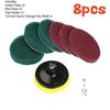 8Pcs 4 Inch Electric Drill Brush Scrub Pads Grout Power Drills Scrubber Cleaning Brush Floor Tub Cleaner Tools Kit Dusty Brush
