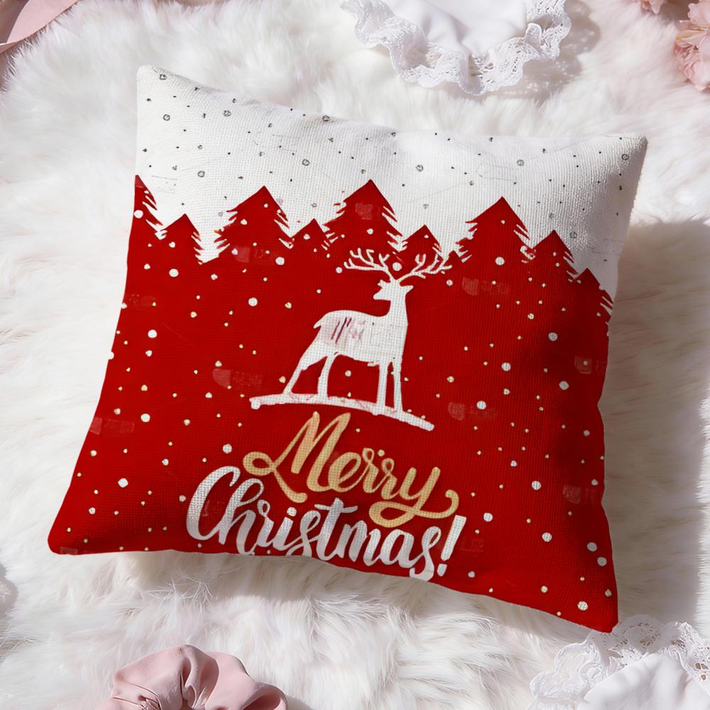 Christmas Cushion Cover Premium Comfort Reversible Pillow Cove -Two In One Design for Any Room & Car Interior