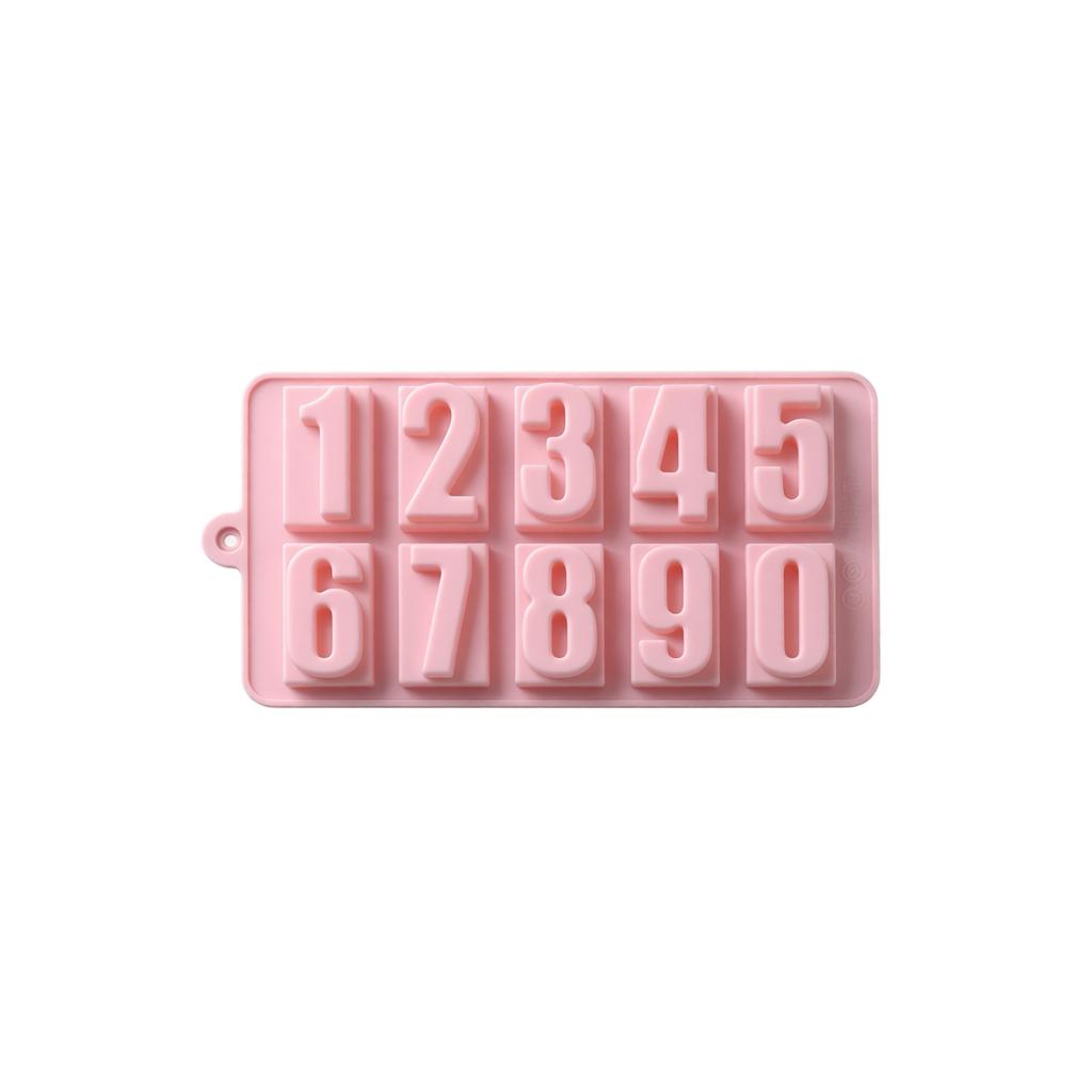 Silicone Number Mold Baking Tool Set for Cake Soft Candy Chocolate Mold Flexible Non-Stick 10 Cavity Number Shape Mold for Baking