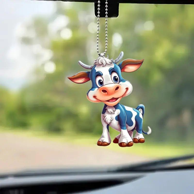 Endearing Cartoon Cow Acrylic Car Accessory For Home Decoration And Holidays