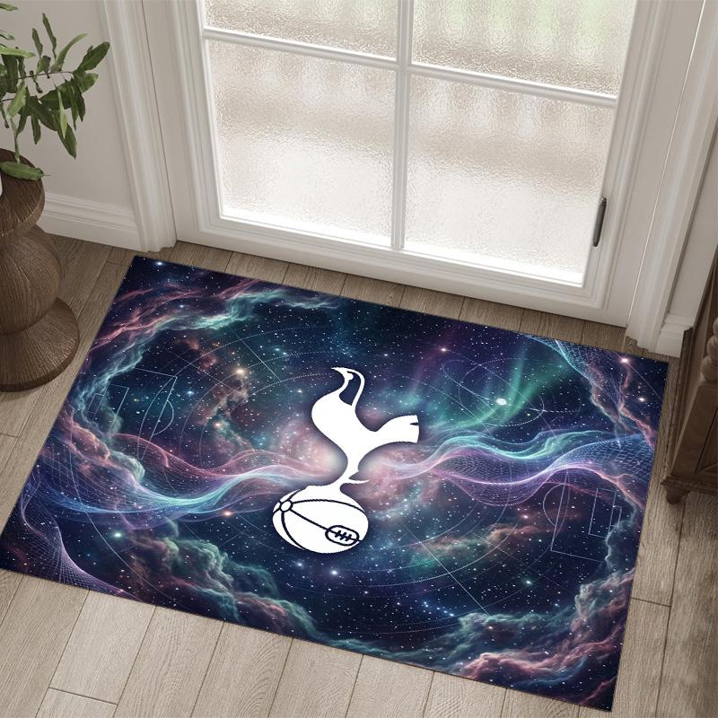 Tottenham Hotspur Design Crystal Velvet Carpet Cozy Non?Slip Printed Rug For Bedroom Living Room Entrance