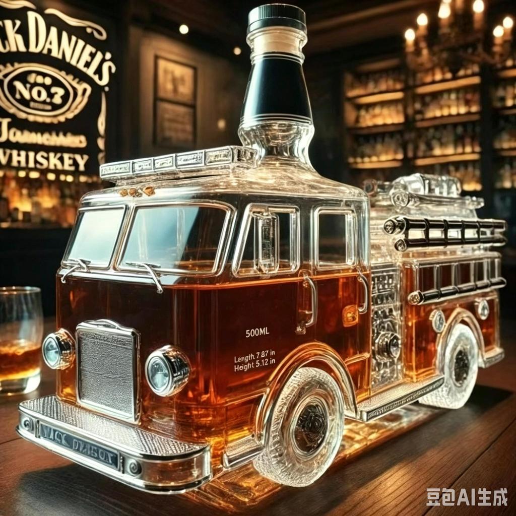 Glas-Dekanter in LKW-Form, 350 ml, versiegelte leere Likörflasche zur Aufbewahrung von Whiskey, Wodka, Wein