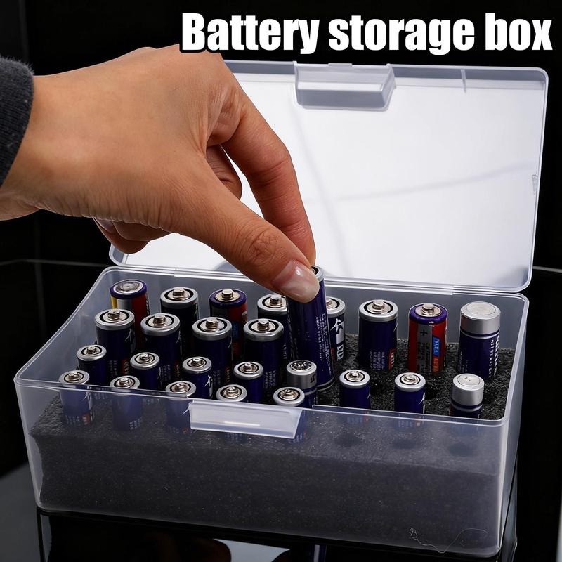 32 Slot AA AAA Battery Storage Organizer Box for No.5/7 Battery Organizer Storage Case Holder Home Drawer Organization Dispenser