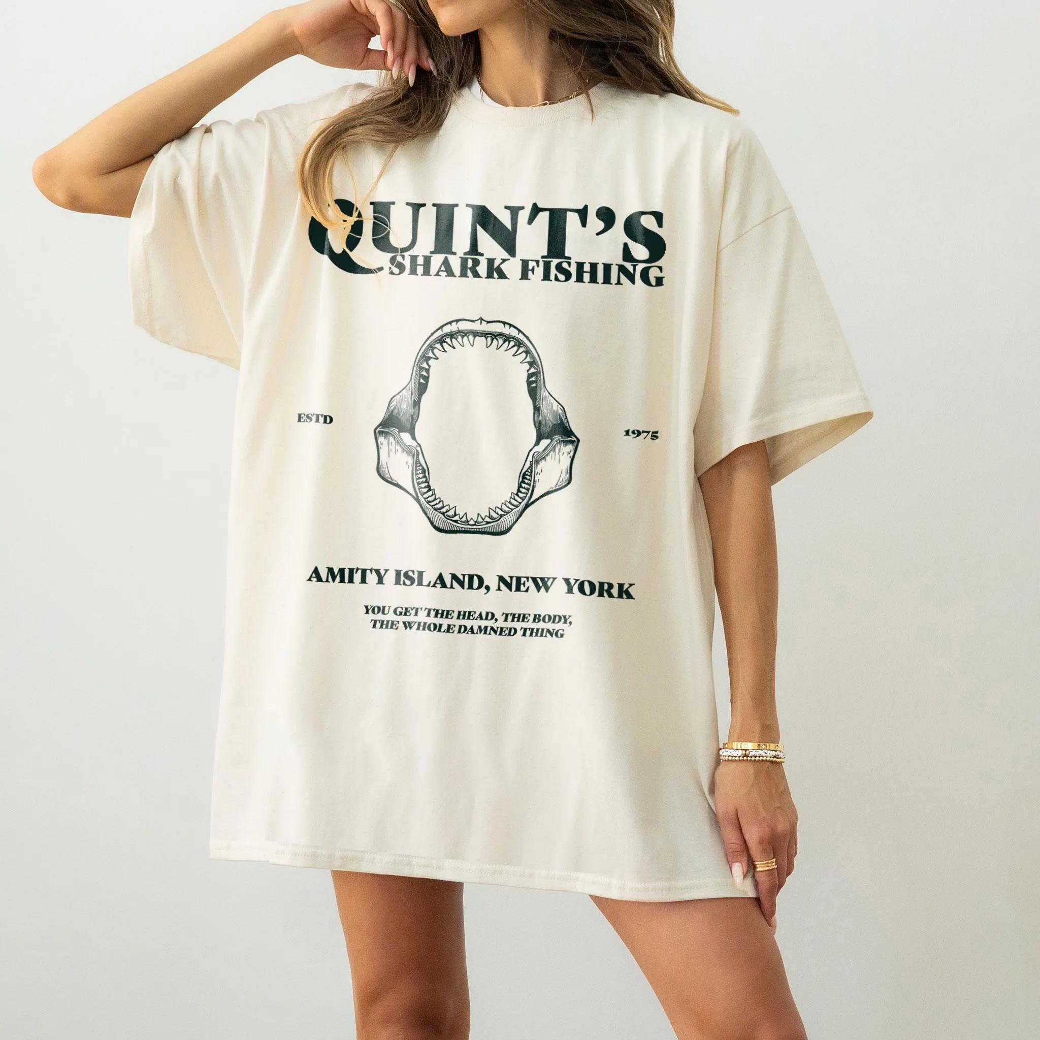 

Quint’s Shark Fishing Shirt Cult Spielberg Inspired Movie T-shirt Nautical Aesthetic Fan Tee Gift for Movie Lover Movie Shirt 3XL