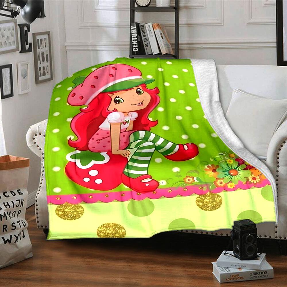 1pc Princess Strawberry11 Blanket, Gift, for Men and Women, Soft Blanket, Good for Sofa Bed Couch Travel, Lightweight Flannel Blanket