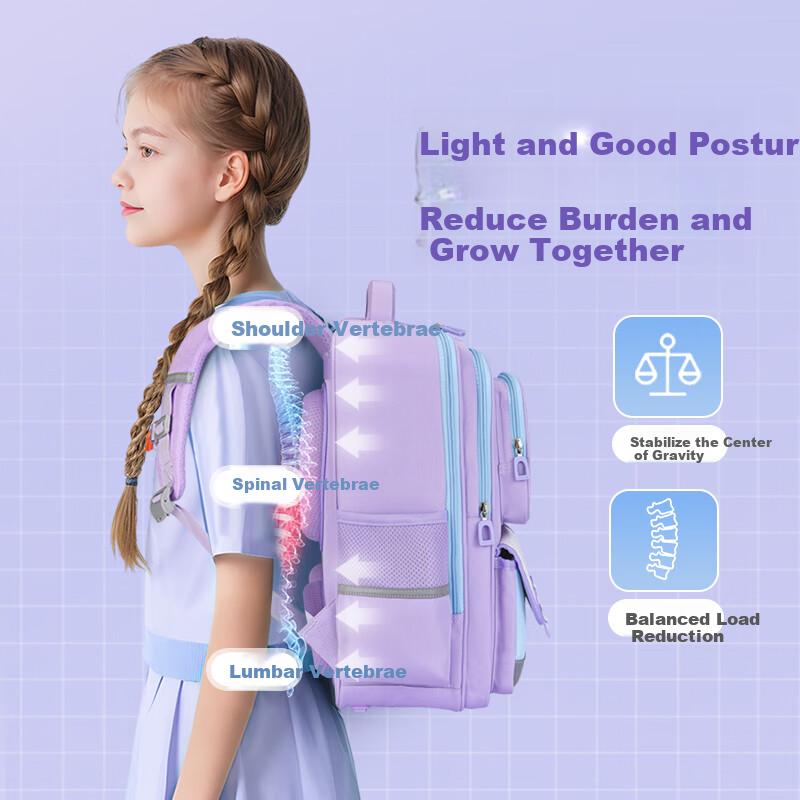 COOLBABY Schoolbag for Primary School Students Grades 1-3, Children's Backpack with Spine Protection
