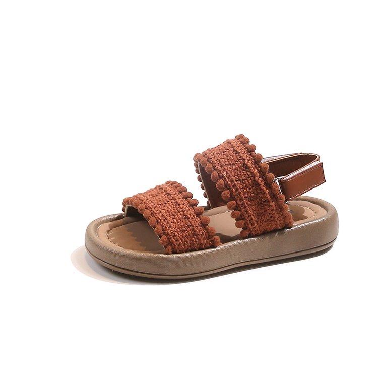 Kids Sandal Bohemian Retro Style Summer Sandals for Pretty Girls Causal Versatile Open-toe Children's Fashion Soft Soled Sandals