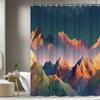 1Pc Mountain Shower Curtain Creative Mountain Pattern Three-Dimensional Color Effect Bathroom Decoration Polyester Fabric Contai