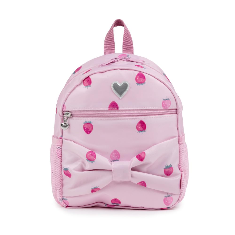 [Mother Garden] Kids Backpack for Girls, Small Size [S], Wild Strawberry Retro Strawberry, Strawberry Backpack with Ribbon, Children s Backpack 752-37