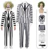Movie Juice Cosplay Costume Black and White Stripe Jacket Shirt Pant Set Men's Adult Halloween Outfit