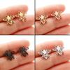 Small Bee Stainless Steel Earrings For Women Girls Mini Insect Animal Ear Piercing Stud Earrings Party Zircon Gift Aretes