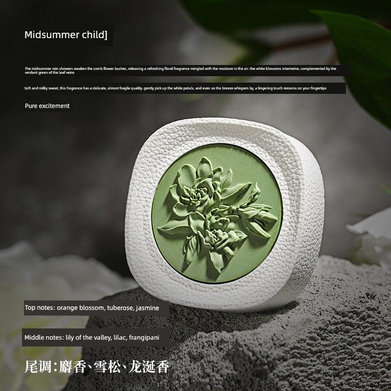 Guokai Gardenia Air Vent Car Fragrance 2025 New Model Diffuser Stone Aromatherapy Car Interior Perfume Air Conditioner Decoration Midsummer Gardenia