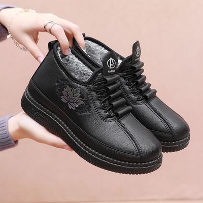 Winter New Waterproof Mother Cotton Shoes Piled Thickened Middle-aged and Elderly Snow Boots Soft Sole Comfortable Warm Elderly Cotton Shoes