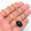 Black Onyx Gemstone Handmade 925 Sterling Silver Jewelry Necklace 20" GK-7590