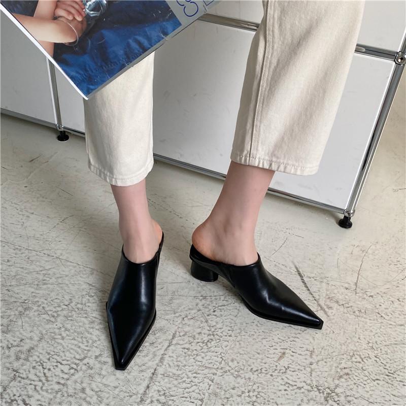 2024 New Baotou Half Slippers Female Summer Wear Muller Shoes Sandals Woman Shoes High Heels Sexy Shoes for Women Sandals