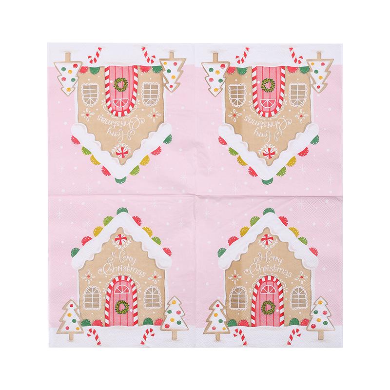 Christmas Snow House Printed Disposable Party Napkins