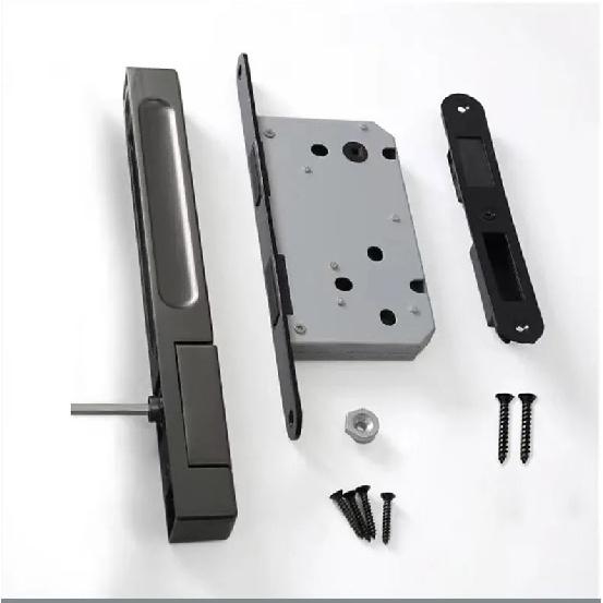 2022 New Invisible Magnetic Door Lock Interior Background Wall Storage Room Door Handle Hidden Cloakroom Gold Single Door Lock