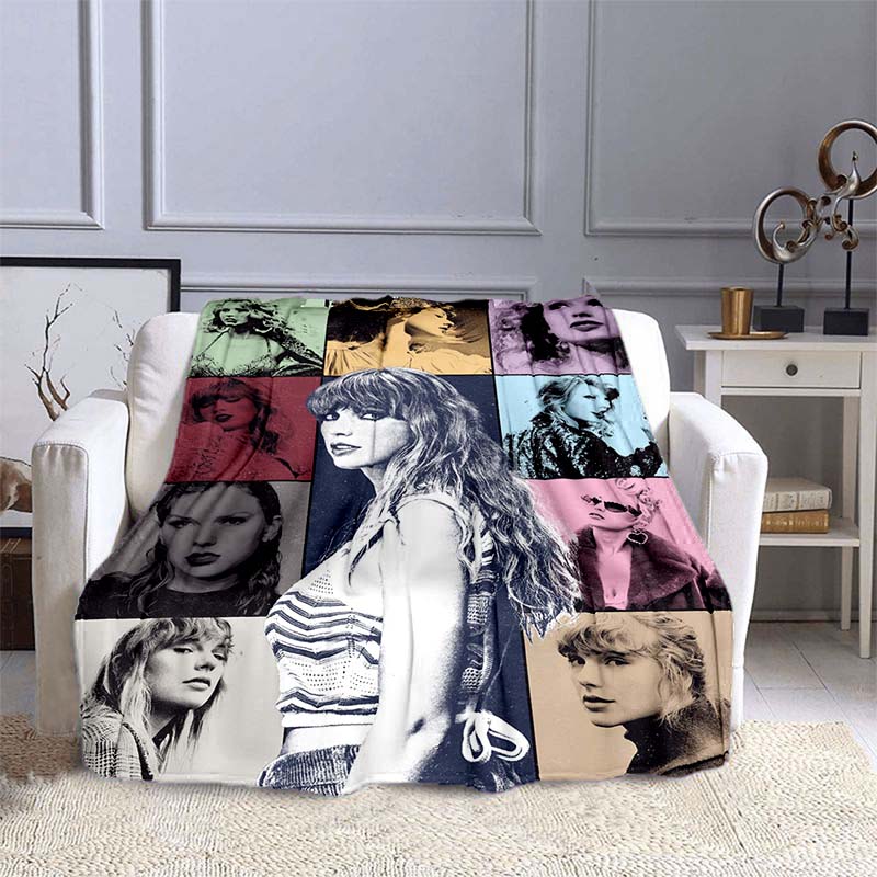 Coperta K-PopT- Taylor-S-Swift - Regalo per Fan - Adatta per Casa, Tempo Libero, Campeggio e Viaggio - Coperta Multifunzionale