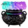 Hexen Zimmerdekorationen Halloween Kessel LED Blasenlicht, Leuchtender Hexen Kerzenhalter, Hexerei Motto Party Deko Farbwechselnde Gruselige Trank Lampe