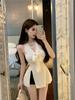 [Tmall Quality] French Bow Strap Neck Small Vest Femininity Pure Desire Slim Sleeveless Knitting