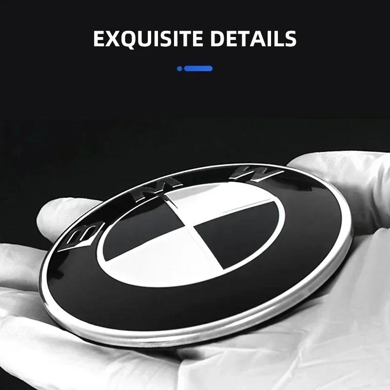 BAAD1 1pcs 78mm Rear Boot Trunk Emblem Badge For BMW 51141970248 E53 E66 2 Pins Silver Base Aluminum Sticker Blue White Accessories