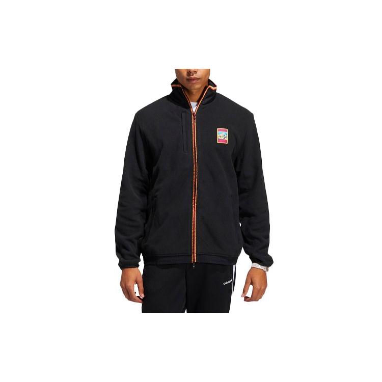 Мужские черные вельветовые куртки Adidas Originals с воротником-стойкой, средняя модель GP1113 L