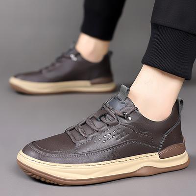Outdoor Leather Shoe Mens Genuine Leather Casual Sneakers New Fashion Trends Casual Shoes Men's Platform Shoes Men Oxford Shoes