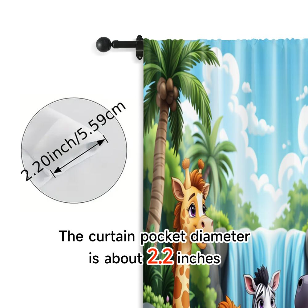 2pcs, Contemporary Curtains Jungle Safari Polyester Woven (without rod) Festive for Living Room, Bedroom, Kitchen, Dining