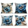 4er Set Retro Blumen Kissen Kissenbezug Polyester Kissenbezug Dekokissen Kissenbezug Zuhause Auto Sofa Dekor
