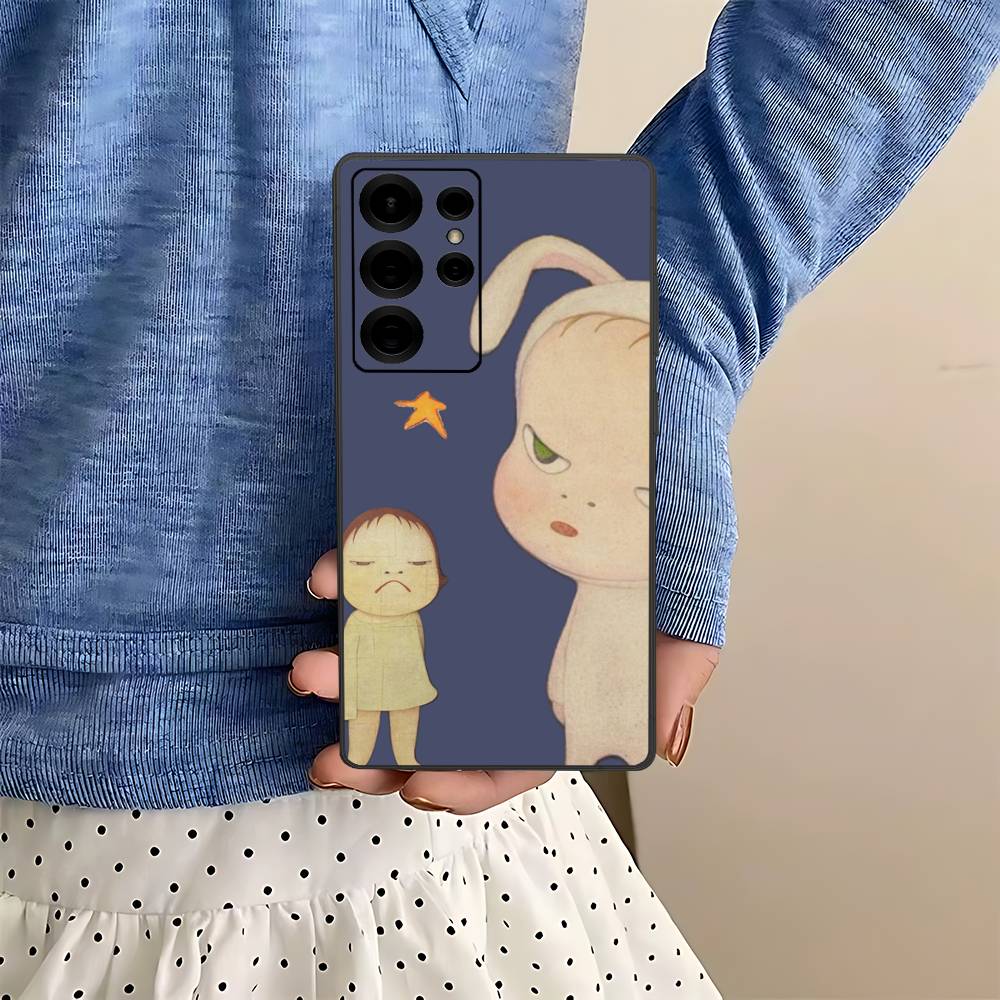 Contemporary Art Yoshitomo Nara Phone Case For Samsung S 24 Fe 25 Ultra Plus 20 Lite 21 30 22 23 24 22 Ultra 5G Fundas