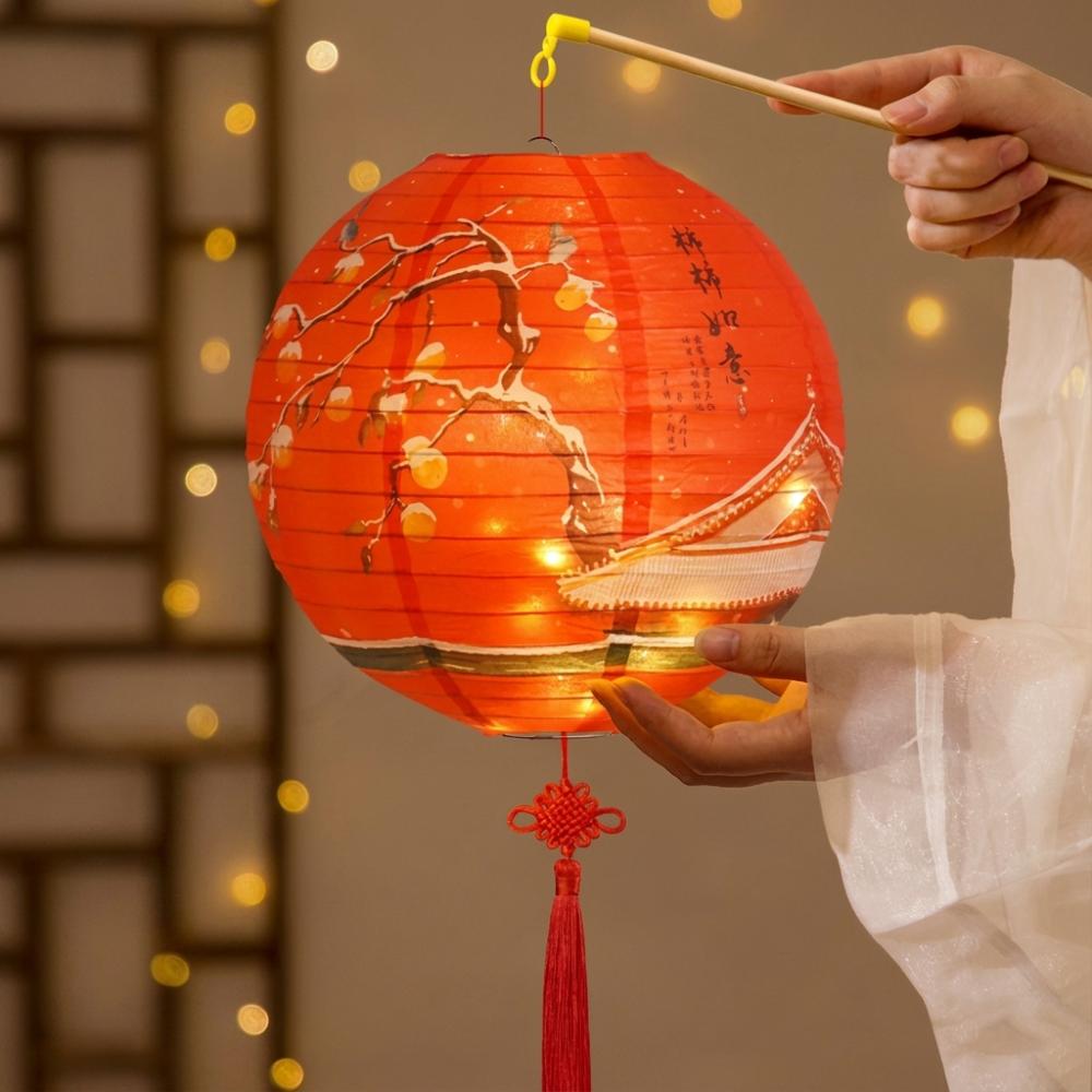 Luminous Mid-Autumn Paper Lanterns Folding DIY Handheld Lanterns  Kindergarten Use