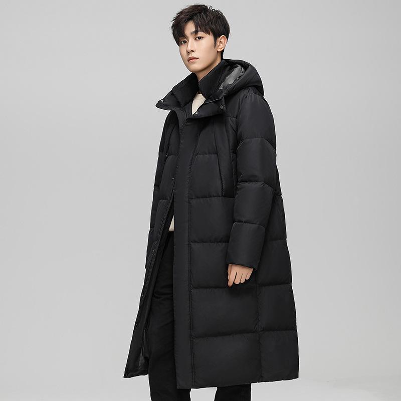 Outdoor-Dosenöffner zwei mittellange und lange trendige Marken-Mode Herren- und Damen-Kapuzen-Daunenjacken Herren-Freizeit-Warme Jacken