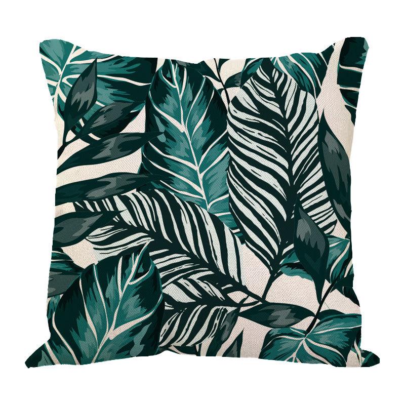 Linen Pillowcase Ins Tropical Plants Home Decoration Supplies Nordic Green Plants Design Sand Cushion Cover