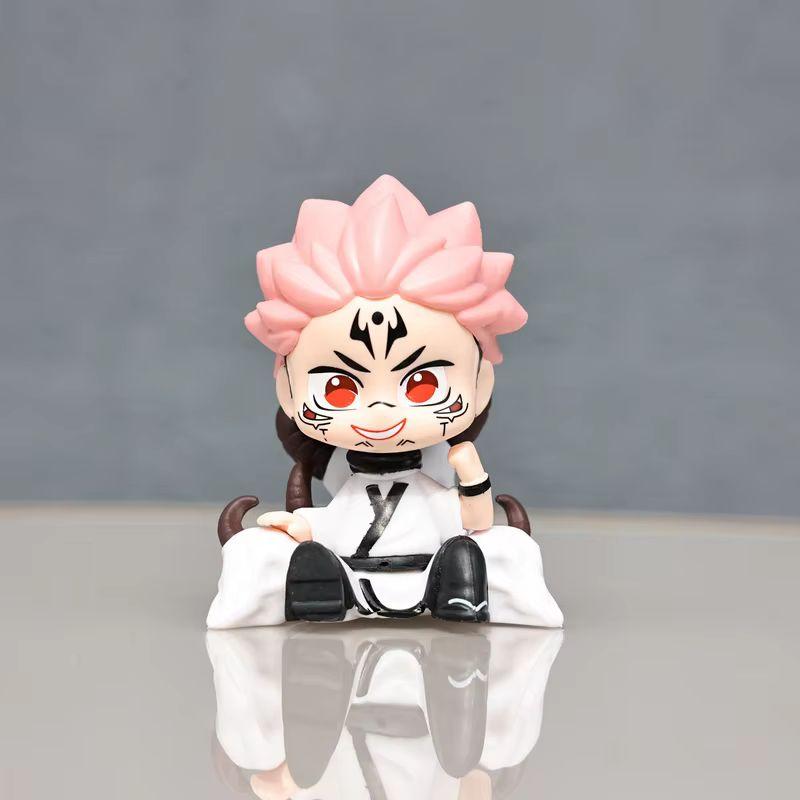 Qversion 7Pcs Jujutsu Kaisen Cartoon Character Gojo Satoru Kugisaki Nobara Kawaii Model Desktop Ornaments Dolls Children'S Gifts