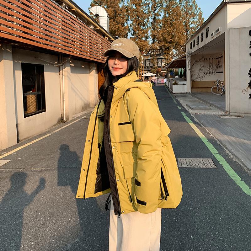 Automne Hiver Épaissir Chaud Parka Femmes Décontracté Doux Couleur Unie Grande Poche Lâche Manteau À Capuche Vestes Vêtements D'extérieur