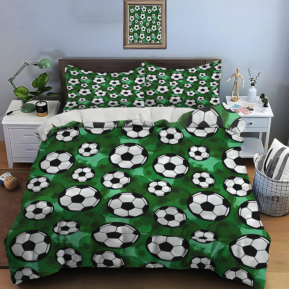 Football Print Bedding Set Sports Enthusiast Duvet Cover 1 Duvet Cover 2 Pillowcases Adult And Children Bedding Set Luxury Gifts