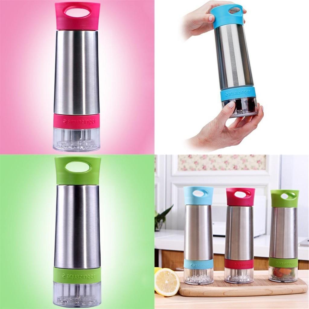 Aqua Zinger Flavor Infuser Flavored Water Bottle With Stainless Steel Design For Healthy Hydration
