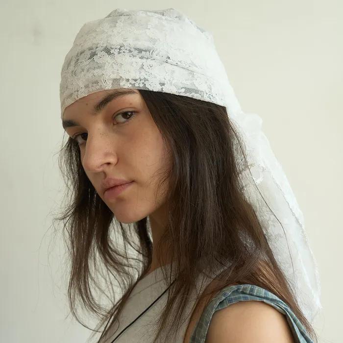 [1st Reorder] Lace Scarf_White