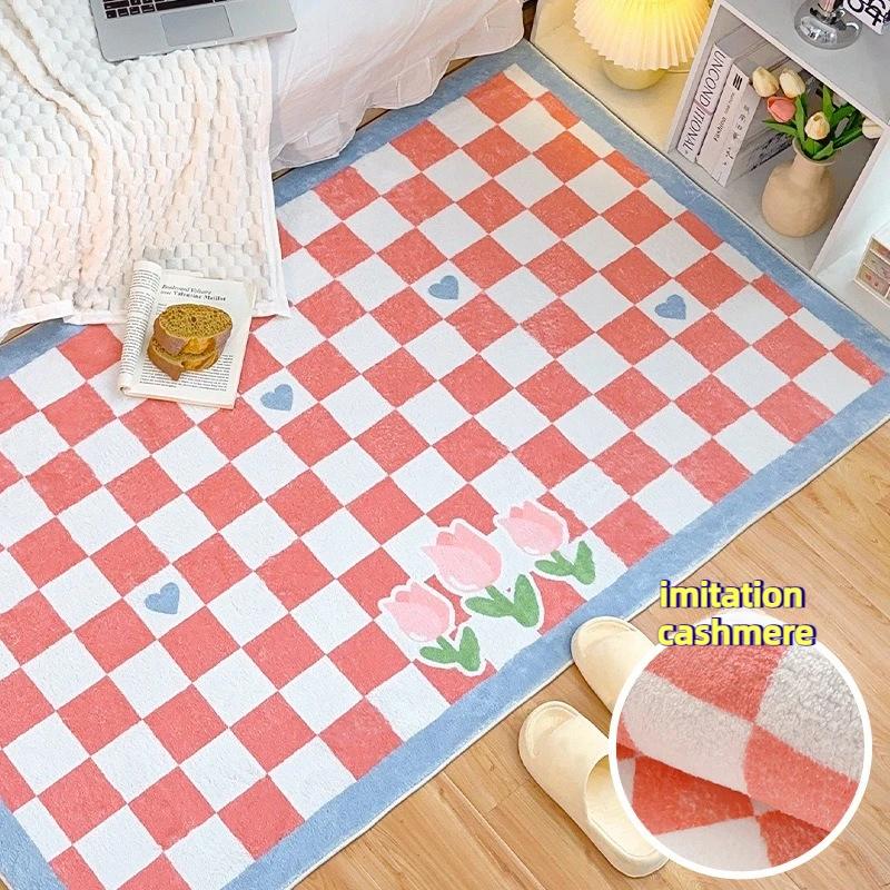 

Разноцветный шахматный ковер для гостиной, ковер для дома, отеля, журнальный столик, диван, пол, большой размер, декоративный коврик для спальни 50x80cm