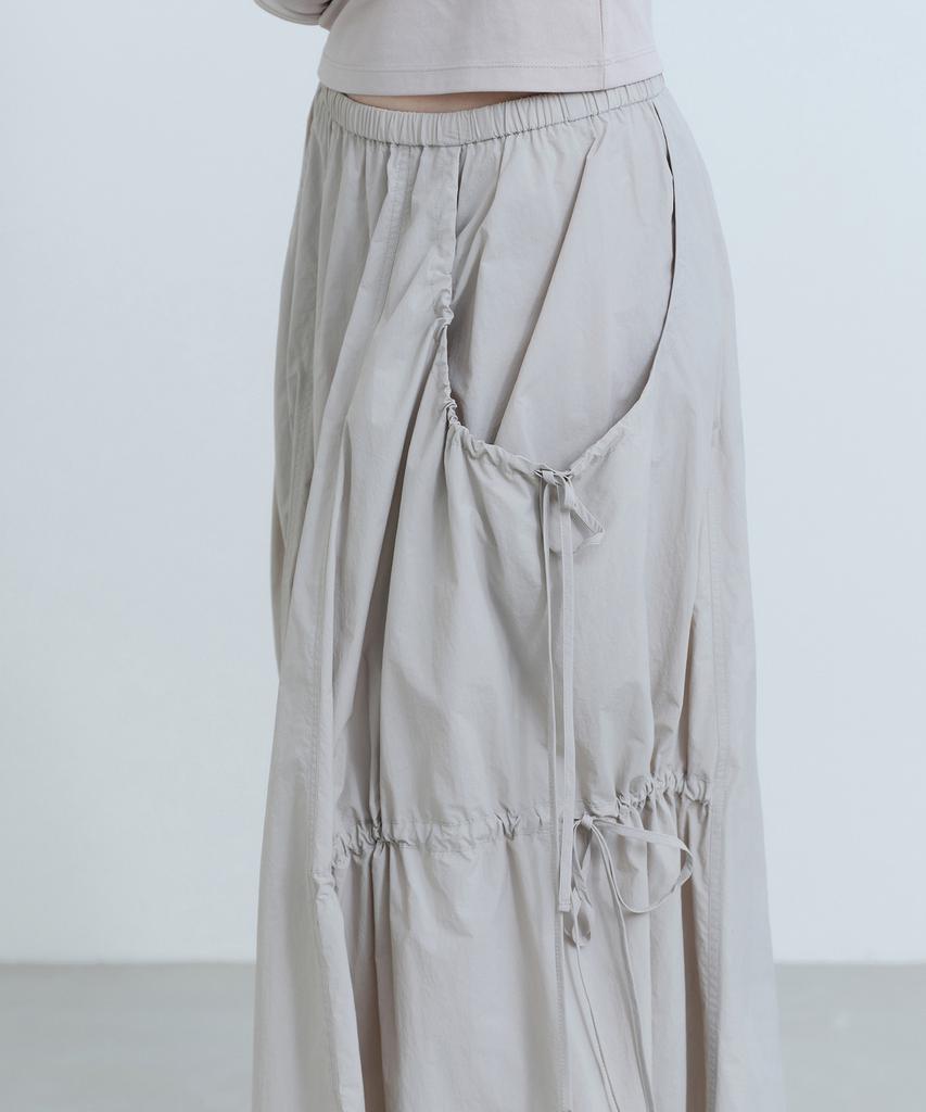 Musinsa Standard Woman Women'S Nylon Luchid Long Skirt [Ash Grey]