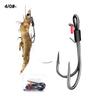 5 stuks Dubbele haak Levende Garnalen Aas Haken Snoek Wacky Weedless Worm Schildpad Enkele Haak Zachte Worm 3 maten Baars Vis haak