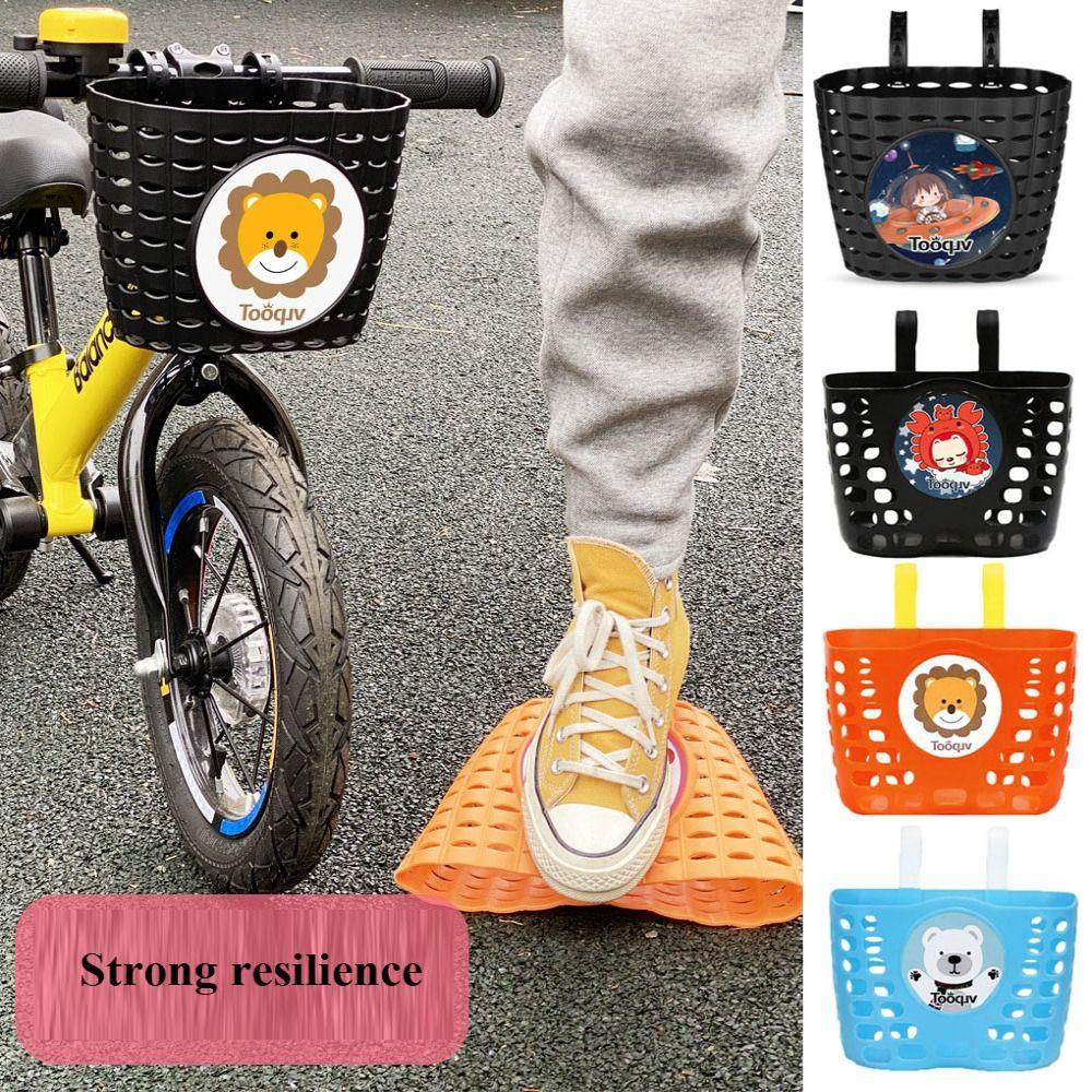 Multicolors Children Kids Basket Cartoon Patten Student Front Basket  Bike Accessories