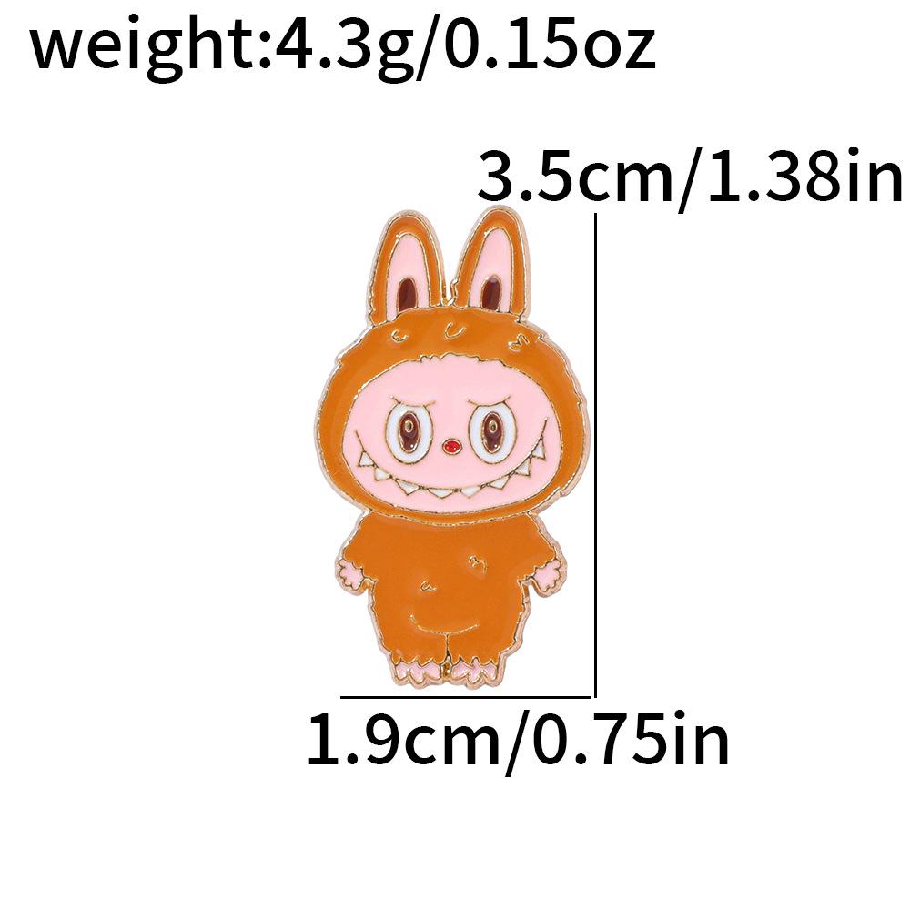 Creative Personality Labub Metal Badge Cute Rabbit Alloy Brooch Pin Decoration