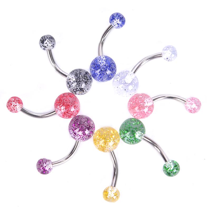 

Latest8PCS/Set Colorful Glitters Navel Belly Button Ring Barbell Piercing Body Jewelry