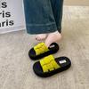 Woven Thick-bottomed Cool Slippers for Women's Outer Wear 2025 New Summer Height-increasing Fashion Slippers One-word High-end Sandals