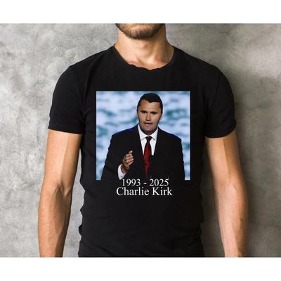 Charlie Kirk Freedom Memorial T Shirt Vintage Graphic Stretched Streetwear Slightly Comfortable Versatile Homme Casual