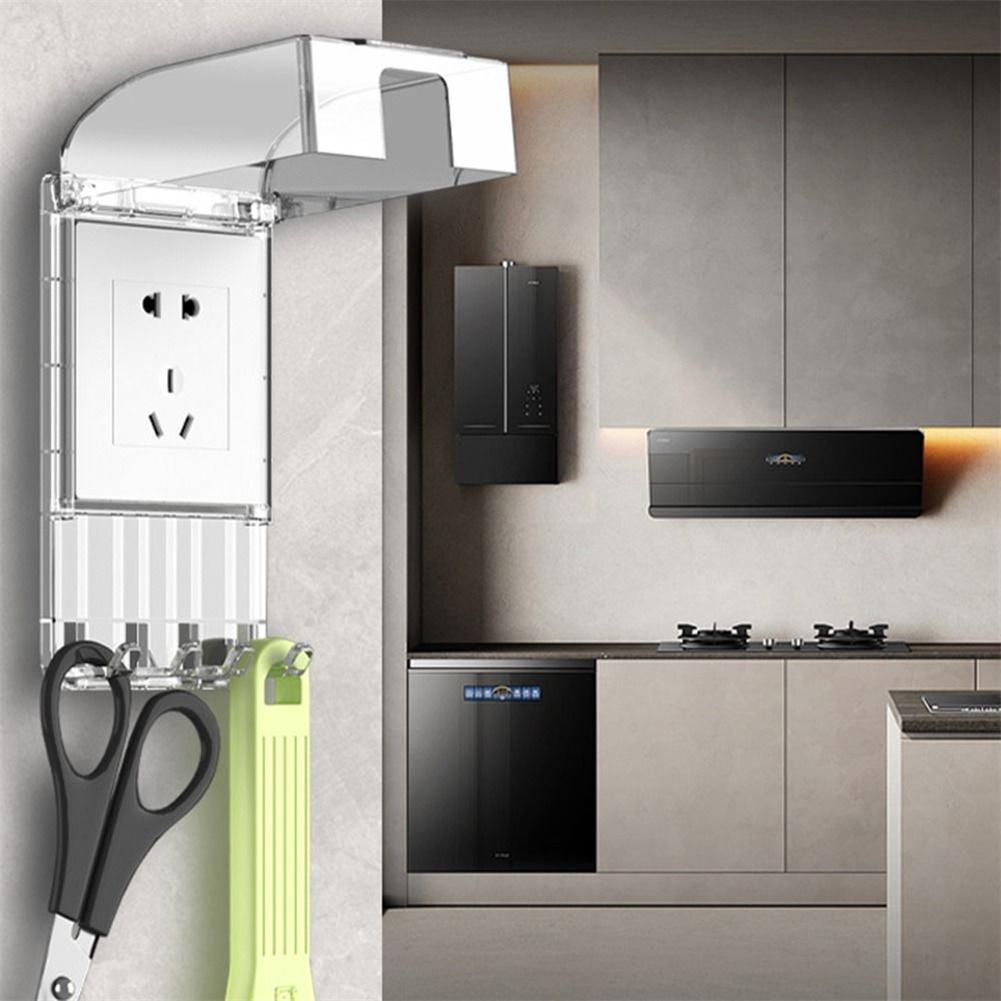 Outlet Cover Black,Transparent,White Socket Cover Waterproof Protection Hook For Cord Storage Peel-and-stick Installation