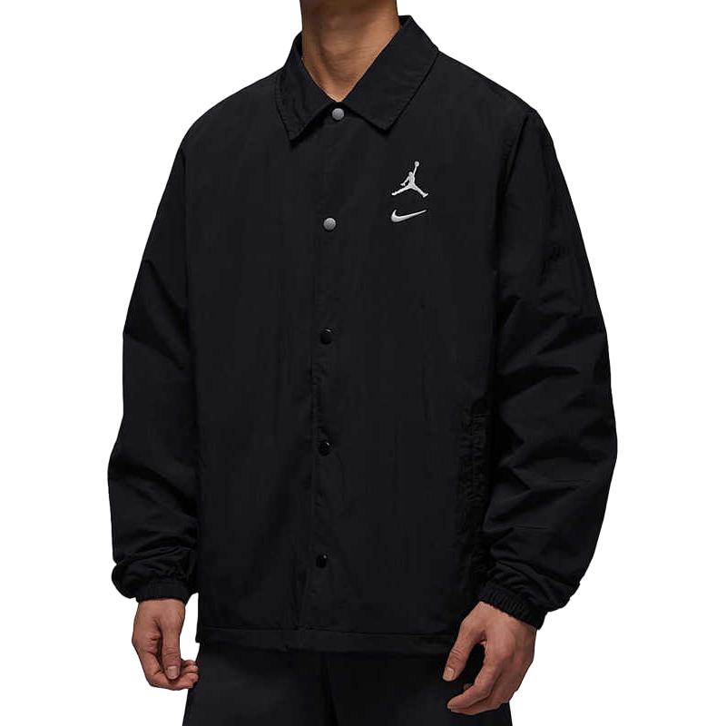 Jordan 23 Logo Polo Collar Single-Breasted Long Sleeve Jacket Men Jackets Black HF9354-010